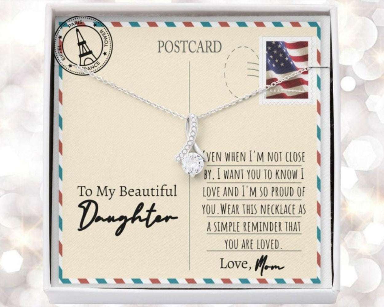 Daughter Necklace, Beautiful Daughter Long Distance Necklace, Daughter Gift From Mother, Mother Daughter Necklace Dughter's Day Rakva