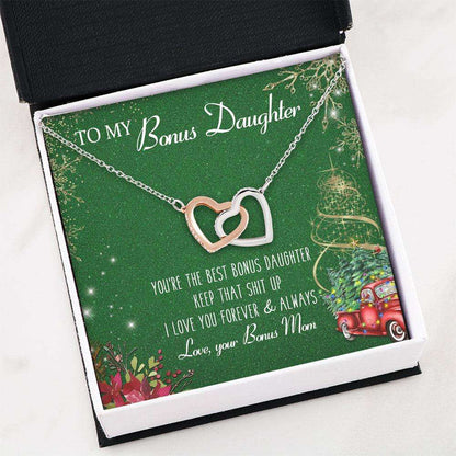 Daughter Necklace, Bonus Daughter “ Interlocking Hearts Necklace Dughter's Day Rakva