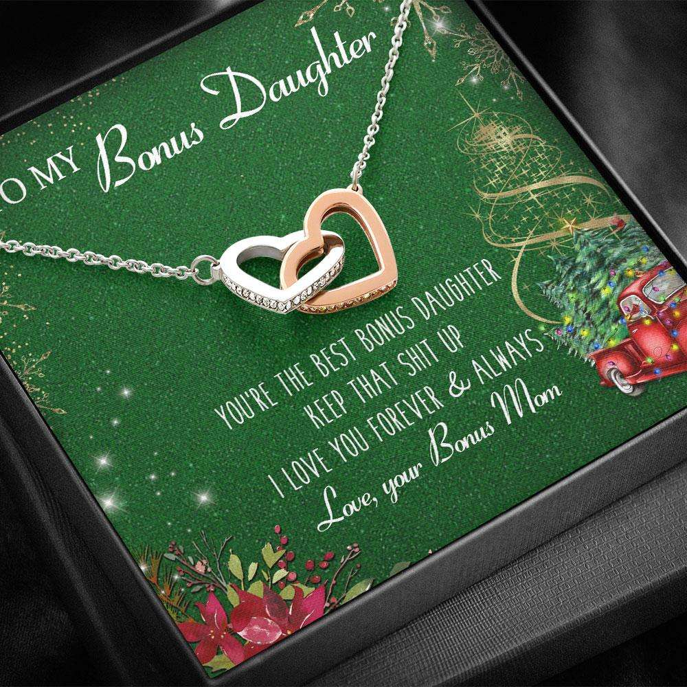 Daughter Necklace, Bonus Daughter “ Interlocking Hearts Necklace Dughter's Day Rakva