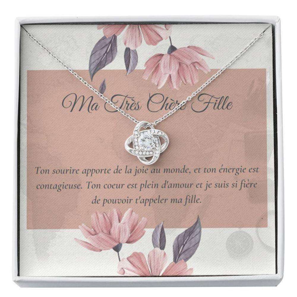 Daughter Necklace, Cadeau Ma Fille “ French Daughter Gift “ Adjustable Necklace With Card “ Daughter Treasures Dughter's Day Rakva