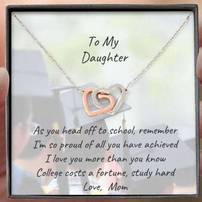 Daughter Necklace, College Student Back To School Necklace Gift From Mom Dughter's Day Rakva