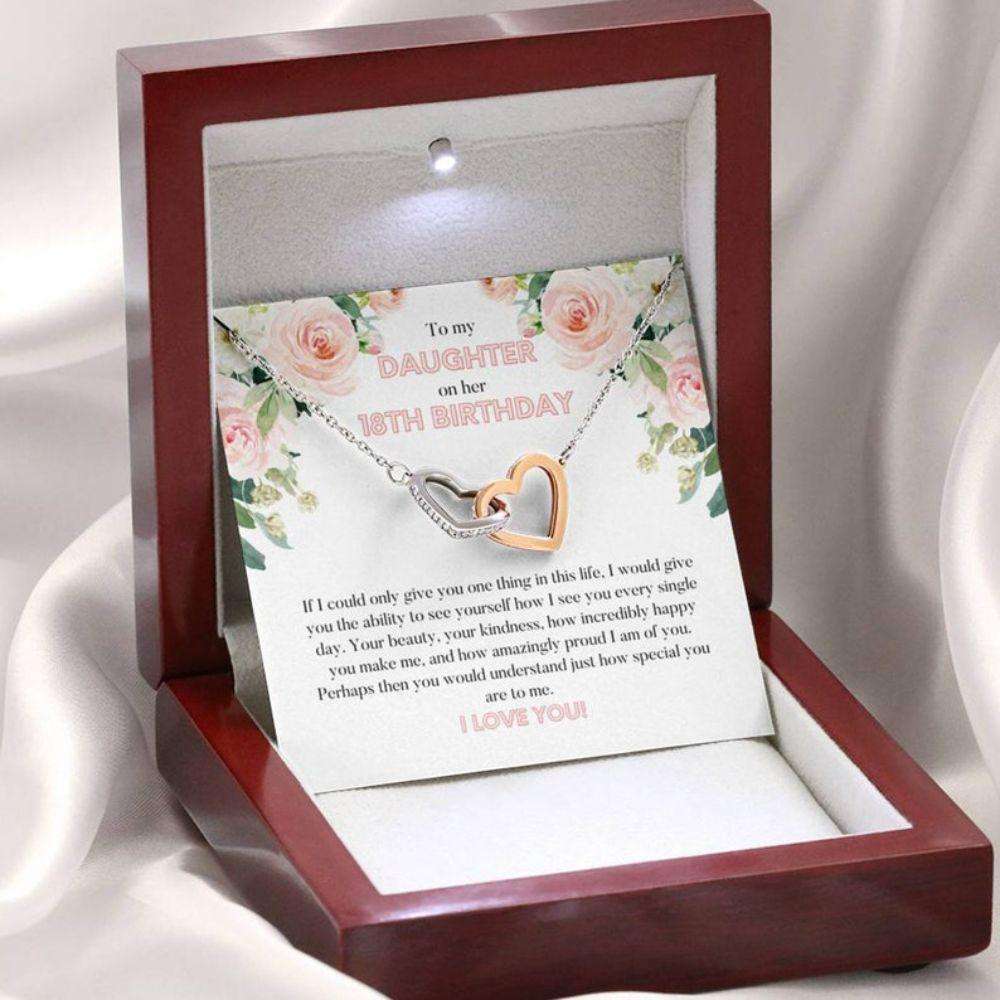 Daughter Necklace, Daughter 18Th Birthday Necklace Gift, Gift For Daughter, Happy Birthday Daughter Necklace With Card Dughter's Day Rakva