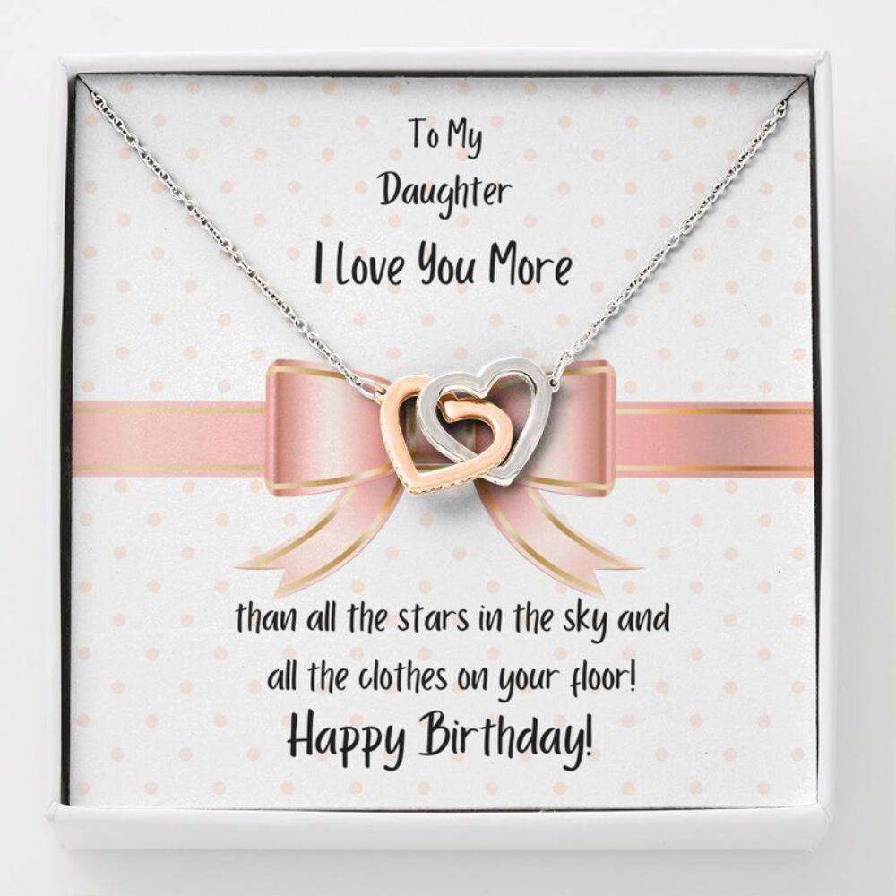 Daughter Necklace, Daughter Birthday Gift Love You More Necklace Dughter's Day Rakva