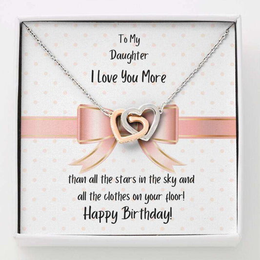 Daughter Necklace, Daughter Birthday Gift Love You More Necklace Dughter's Day Rakva