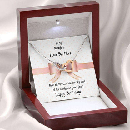 Daughter Necklace, Daughter Birthday Gift Love You More Necklace Dughter's Day Rakva