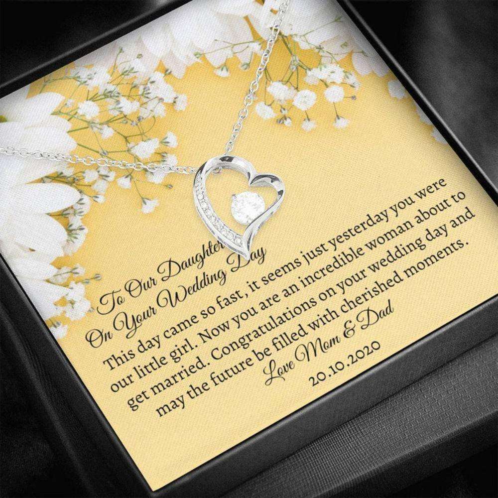 Daughter Necklace, Daughter Bride Gift “ Wedding Gift Child “ Bling Heart Necklace “ Gift Bride From Parents Dughter's Day Rakva