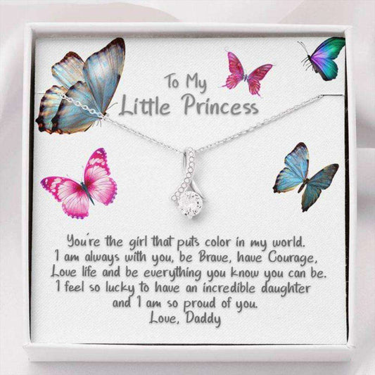 Daughter Necklace, Daughter Gift From Dad Butterfly Sparkly Necklace Dughter's Day Rakva