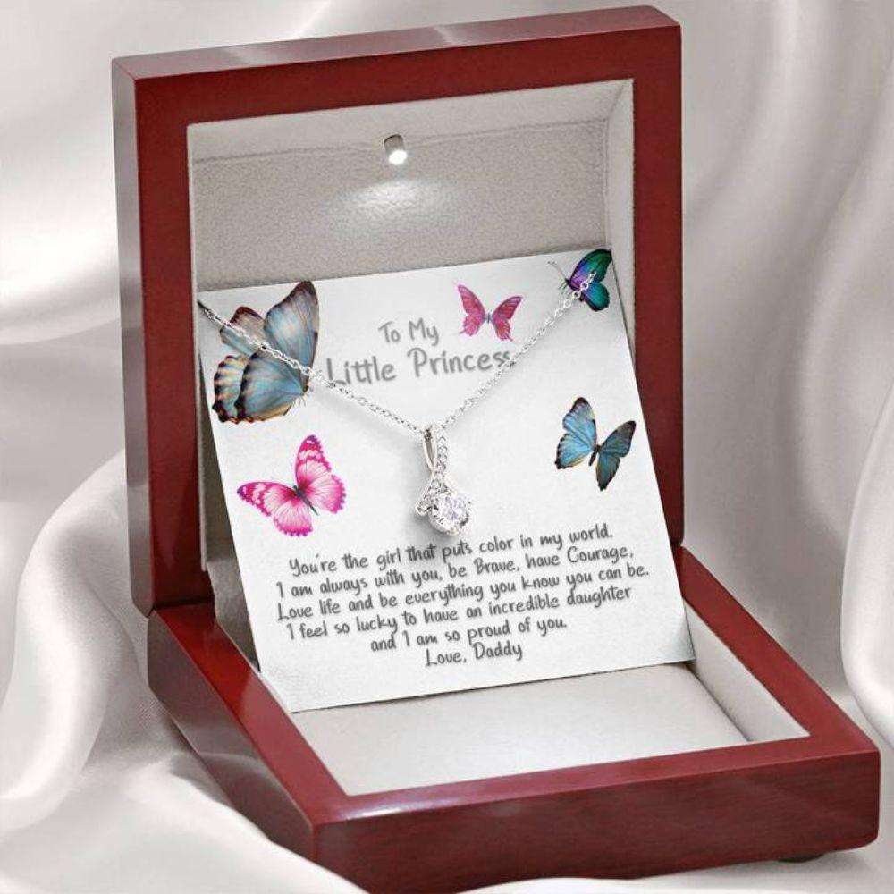 Daughter Necklace, Daughter Gift From Dad Butterfly Sparkly Necklace Dughter's Day Rakva