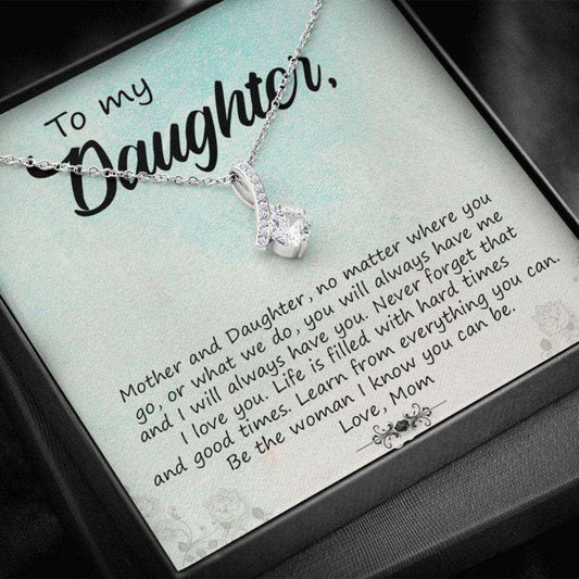 Daughter Necklace, Daughter Gift From Mom Alluring Necklace, Mother Daughter Gift, Message Card To Daughter Dughter's Day Rakva