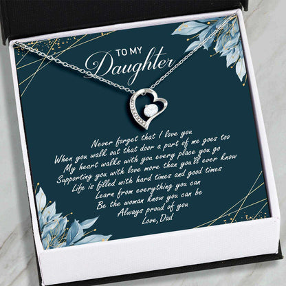 Daughter Necklace, Daughter Gifts “ Forever Love Necklace “ Dad To Daughter “ Jewelry For Her Dughter's Day Rakva