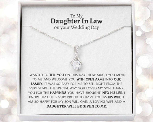 Daughter Necklace, Daughter-In-Law Necklace, To My Daughter In Law On Wedding Day Necklace, Gift For Bride From Mother Of Groom Dughter's Day Rakva