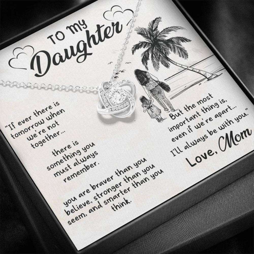 Daughter Necklace, Daughter Mom Necklace “ Gift Message Card “ Love Knot Necklace “ Daughter Christmas Dughter's Day Rakva