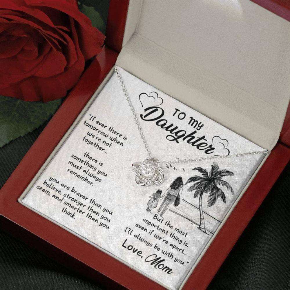 Daughter Necklace, Daughter Mom Necklace “ Gift Message Card “ Love Knot Necklace “ Daughter Christmas Dughter's Day Rakva