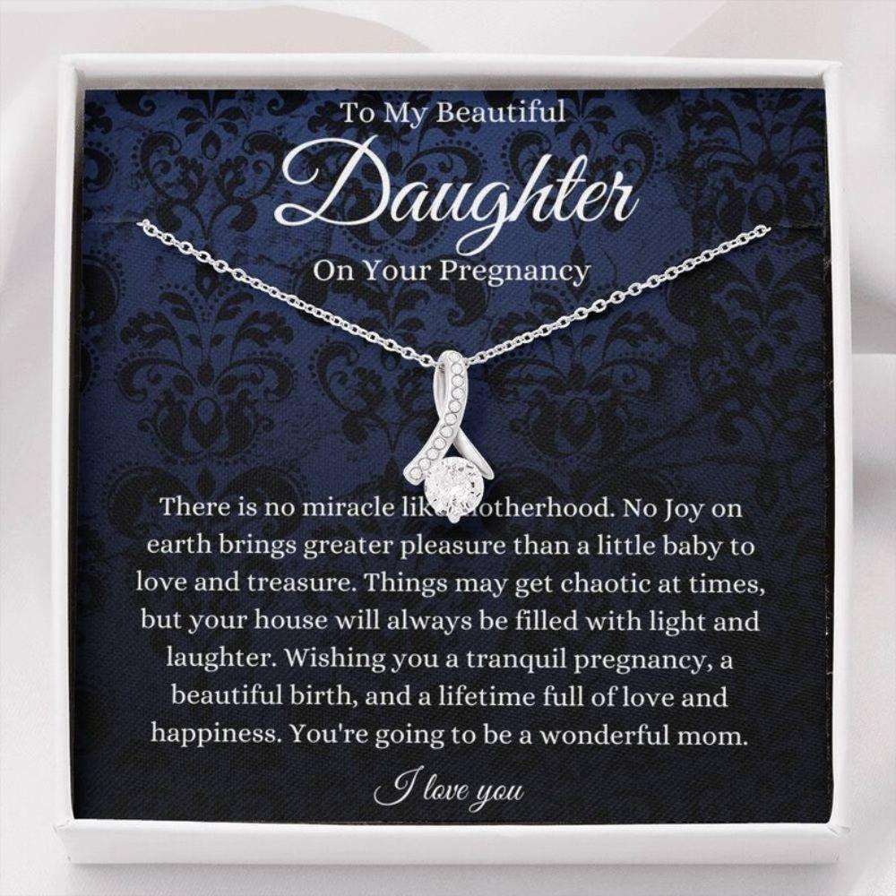 Daughter Necklace, Daughter Pregnancy, Gift For Mom To Be, Expecting Mom, Pregnant Daughter Dughter's Day Rakva