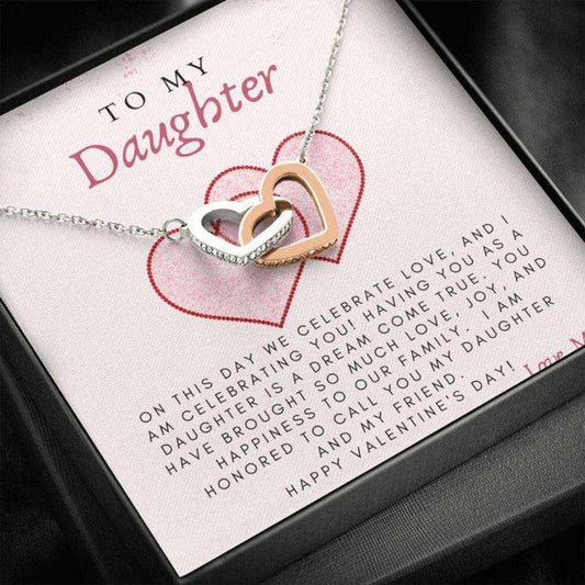 Daughter Necklace “ Daughter Valentine’S Gift From Mom “ Daughter Heart Necklace Message Card “ Gift To Daughter From Mom Dughter's Day Rakva