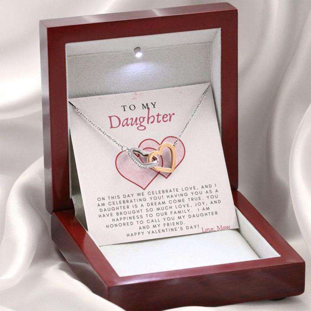 Daughter Necklace “ Daughter Valentine’S Gift From Mom “ Daughter Heart Necklace Message Card “ Gift To Daughter From Mom Dughter's Day Rakva