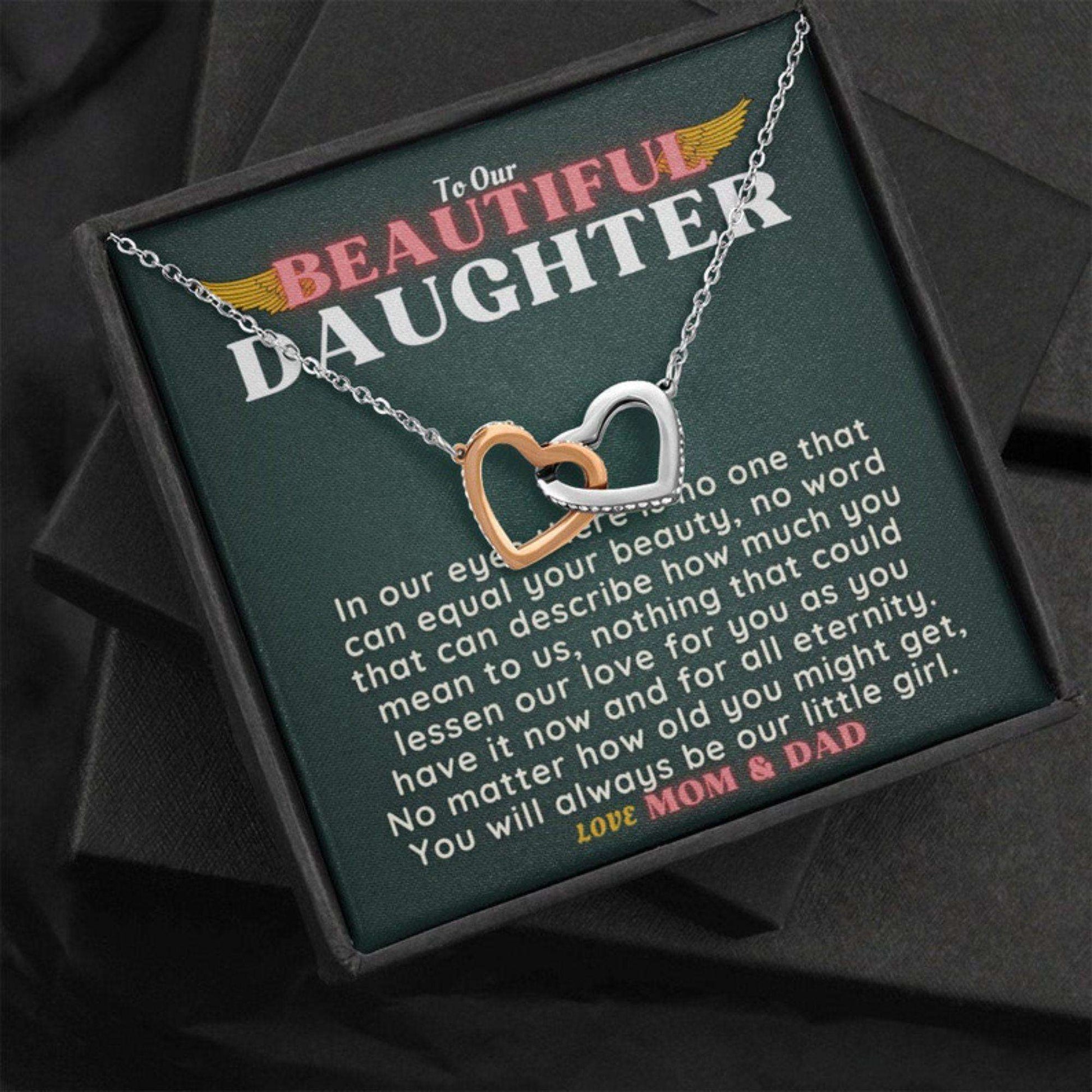 Daughter Necklace, Daughter Valentines Day Necklace Gift Box From Mom Dad|To Our Beautiful Daughter Necklace Dughter's Day Rakva