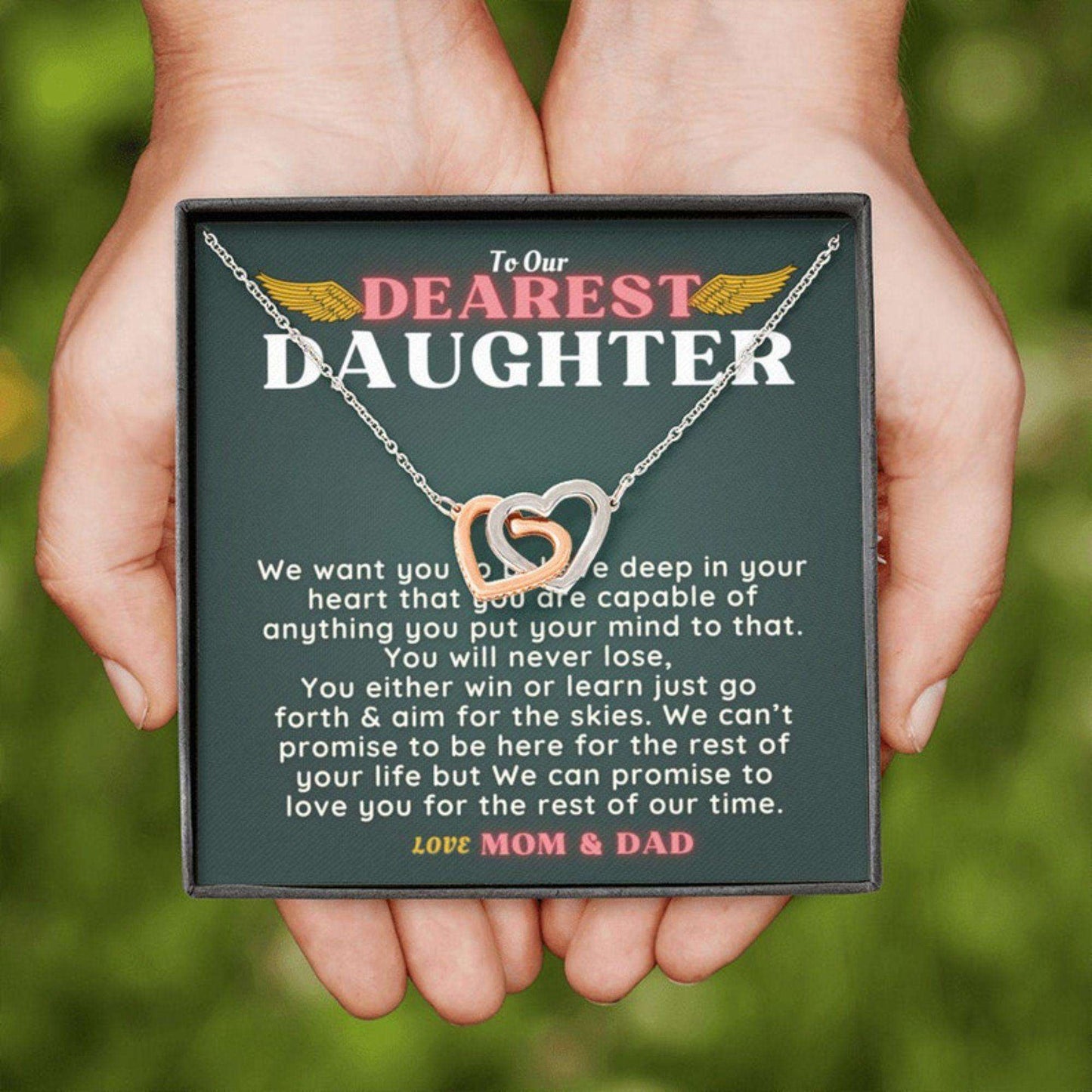 Daughter Necklace, Daughter Valentines Day Necklace Gift Box From Mom Dad|To Our Dearest Daughter Necklace Dughter's Day Rakva