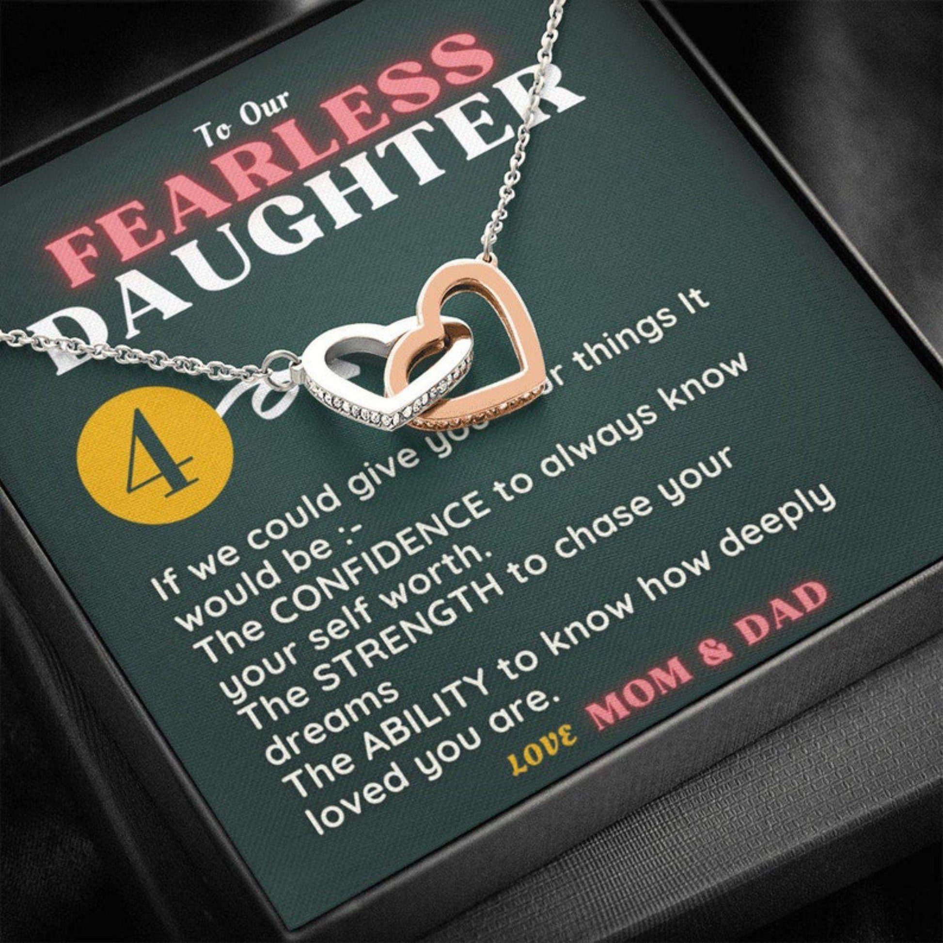 Daughter Necklace, Daughter Valentines Day Necklace Gift Box From Mom Dad|To Our Fearless Daughter Necklace Dughter's Day Rakva