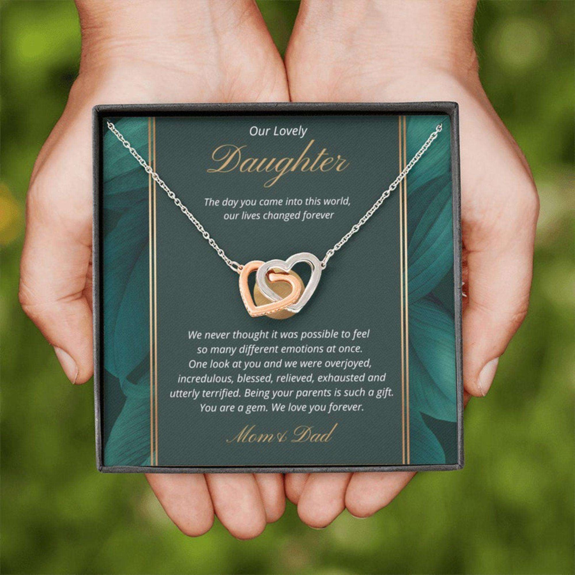 Daughter Necklace, Daughter Valentines Day Necklace Gift Box From Mom Dad|To Our Lovely Daughter Necklace Dughter's Day Rakva