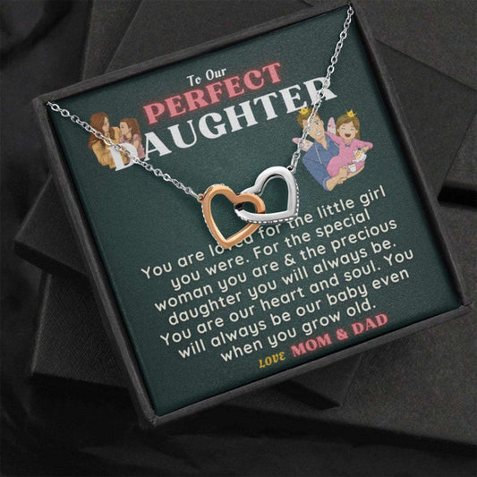 Daughter Necklace, Daughter Valentines Day Necklace Gift Box From Mom Dad|To Our Perfect Daughter Necklace Dughter's Day Rakva