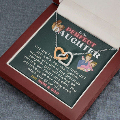 Daughter Necklace, Daughter Valentines Day Necklace Gift Box From Mom Dad|To Our Perfect Daughter Necklace Dughter's Day Rakva