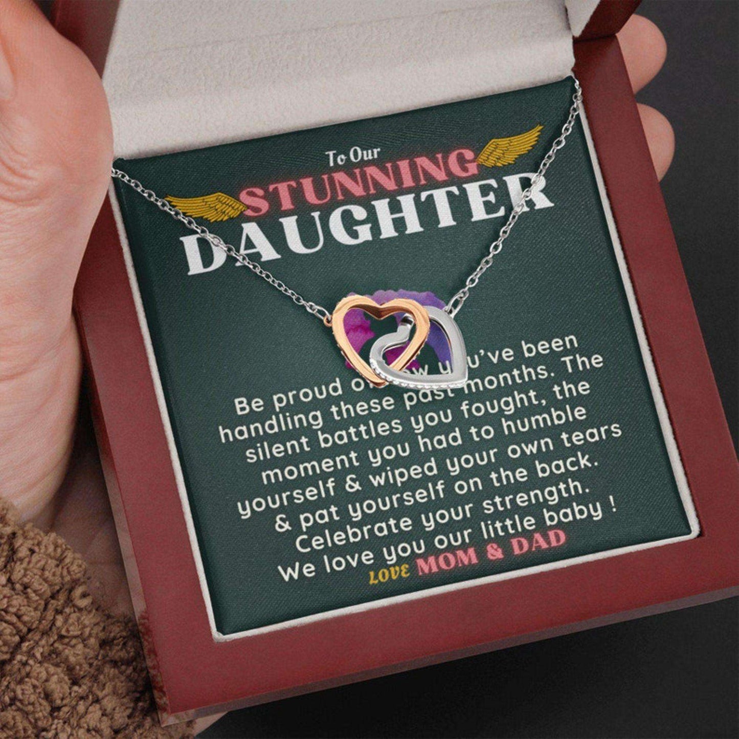 Daughter Necklace, Daughter Valentines Day Necklace Gift Box From Mom Dad|To Our Stunning Daughter Necklace Dughter's Day Rakva