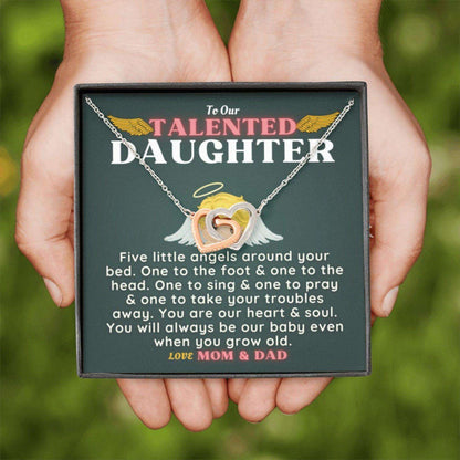 Daughter Necklace, Daughter Valentines Day Necklace Gift Box From Mom Dad|To Our Talented Daughter Necklace Dughter's Day Rakva