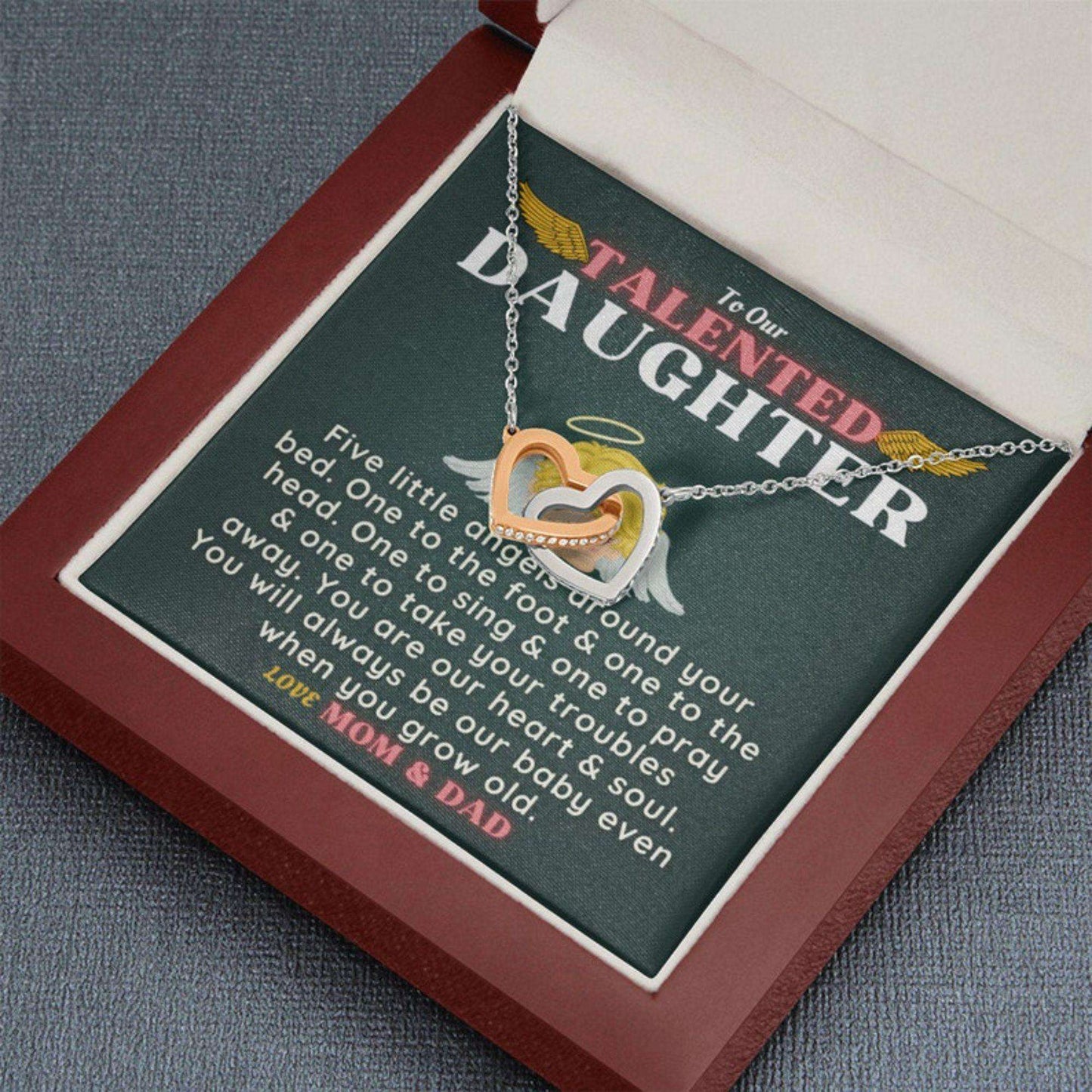 Daughter Necklace, Daughter Valentines Day Necklace Gift Box From Mom Dad|To Our Talented Daughter Necklace Dughter's Day Rakva