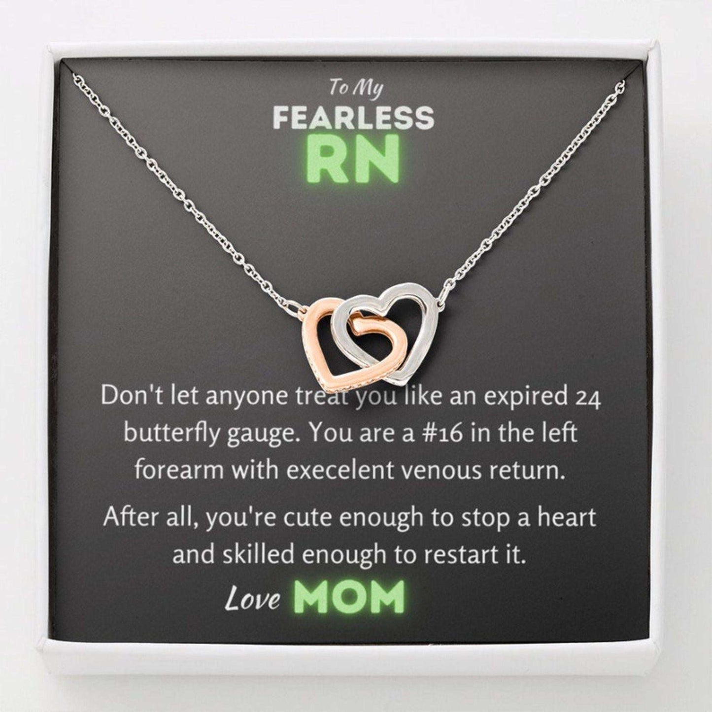 Daughter Necklace, Daughter Valentines Day Necklace Gift Box From Mom “ To My Fearless Rn Nurse Daughter Necklace Dughter's Day Rakva