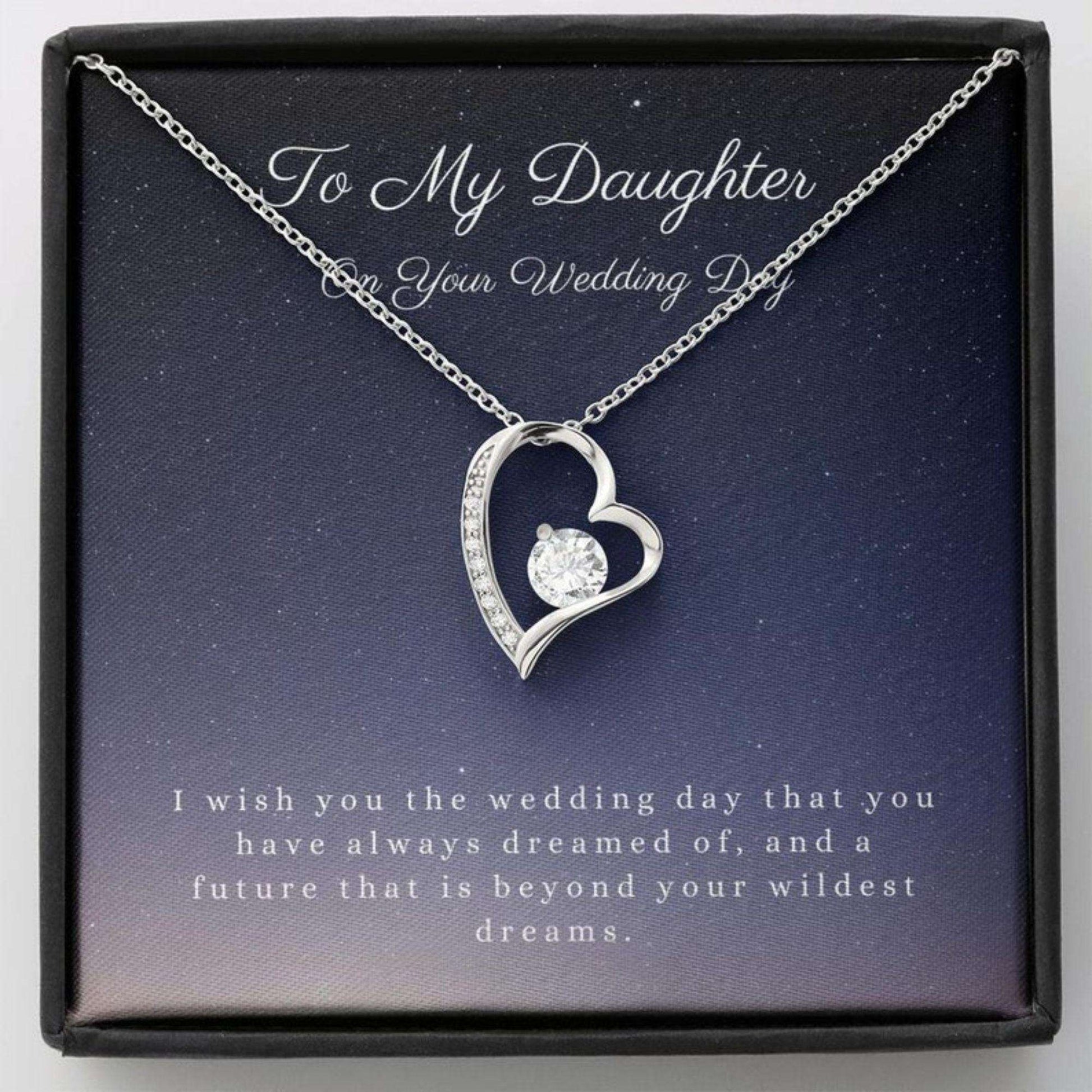 Daughter Necklace, Daughter Wedding Day Gift, To Bride From Mom Dad Necklace, Mother To Bride Gift, Wedding Gift Dughter's Day Rakva