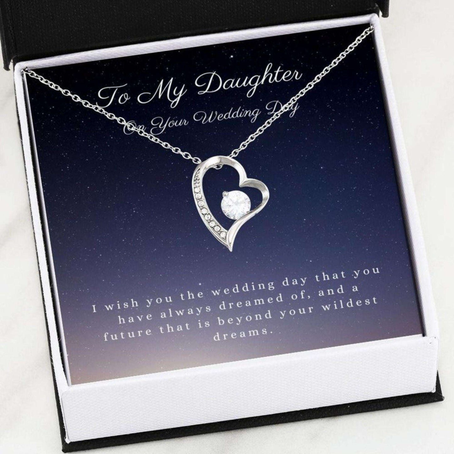 Daughter Necklace, Daughter Wedding Day Gift, To Bride From Mom Dad Necklace, Mother To Bride Gift, Wedding Gift Dughter's Day Rakva