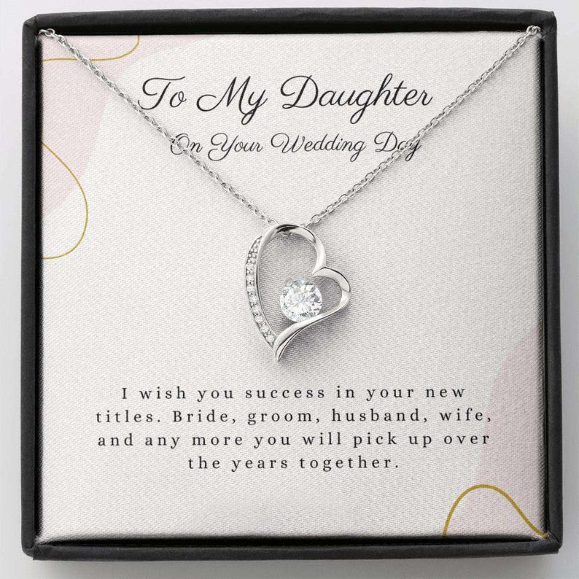 Daughter Necklace, Daughter Wedding Day Gift, To Bride From Mom/Dad Necklace, Mother To Bride Wedding Gift Dughter's Day Rakva