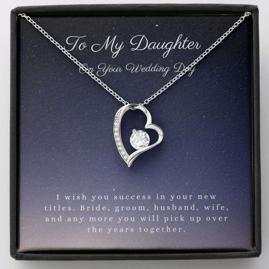 Daughter Necklace, Daughter Wedding Day Gift, To Bride From Mom/Dad Necklace, Mother To Bride Wedding Necklace Dughter's Day Rakva