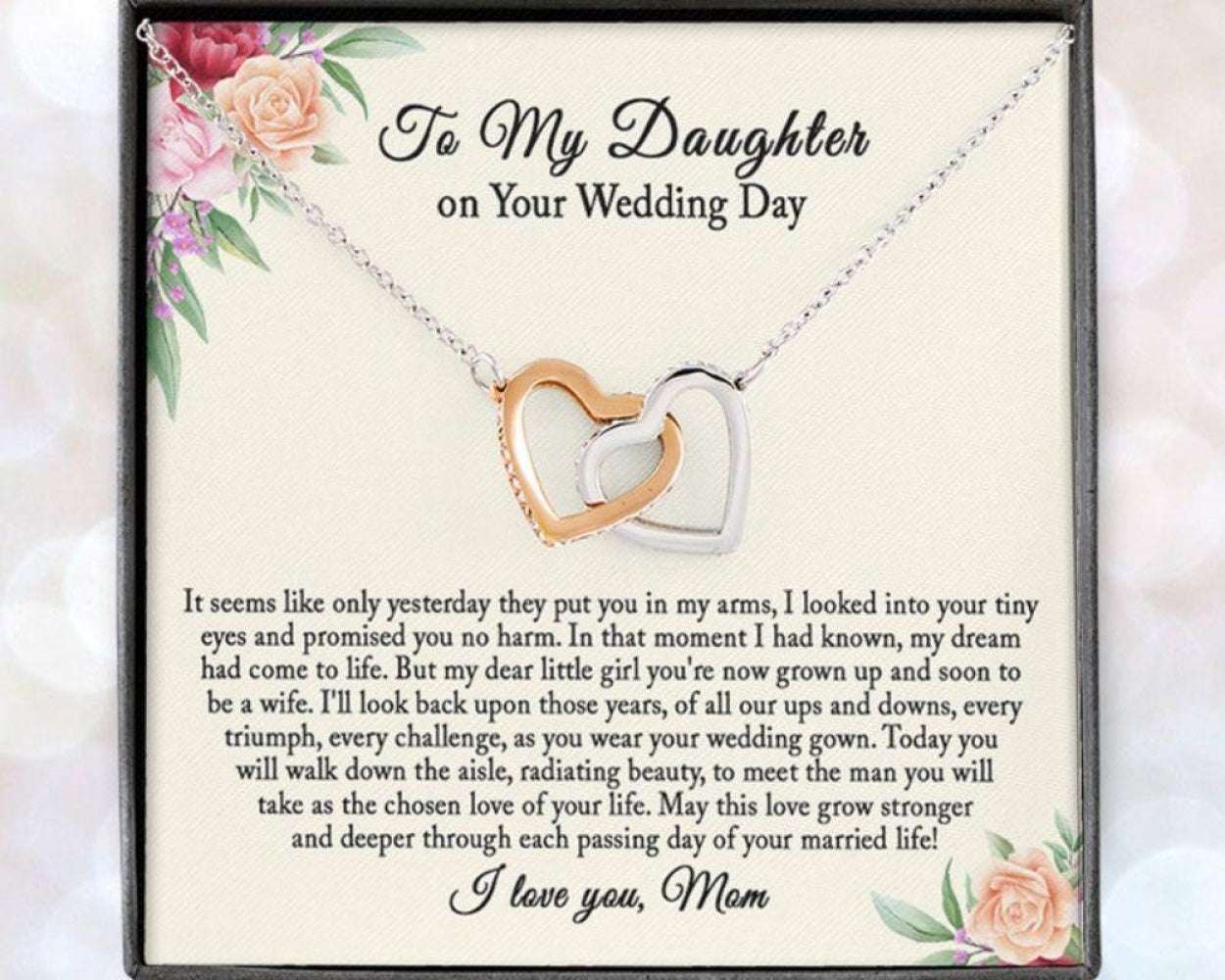 Daughter Necklace, Daughter Wedding Gift From Mom, Bride Necklace Gift From Mother Of The Bride Dughter's Day Rakva