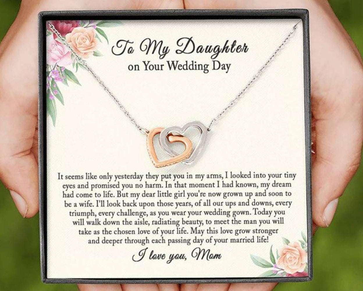 Daughter Necklace, Daughter Wedding Gift From Mom, Bride Necklace Gift From Mother Of The Bride Dughter's Day Rakva