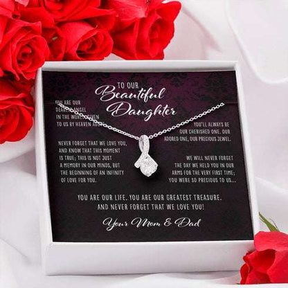 Daughter Necklace, Dearest Angel In The World Parents To Daughter Gift “ Alluring Beauty Necklace Dughter's Day Rakva