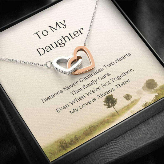 Daughter Necklace, Distance Never Separates, Gift To Daughter Necklace From Dad Mom Dughter's Day Rakva