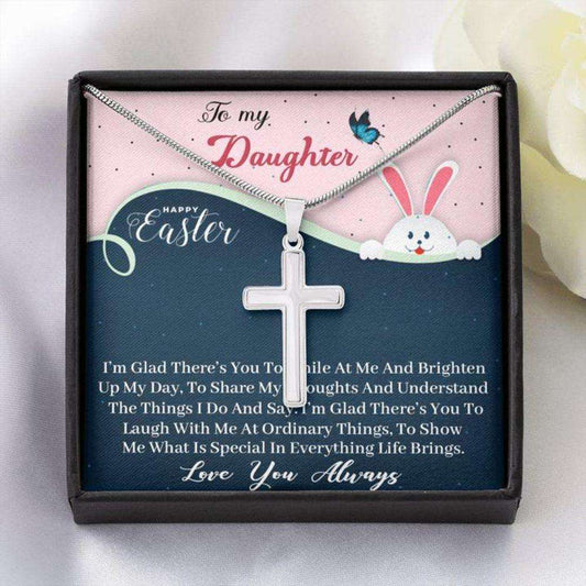 Daughter Necklace, Easter Gift For Daughter “ Cross Necklace For Daughter “ Gift Necklace Message Card Dughter's Day Rakva