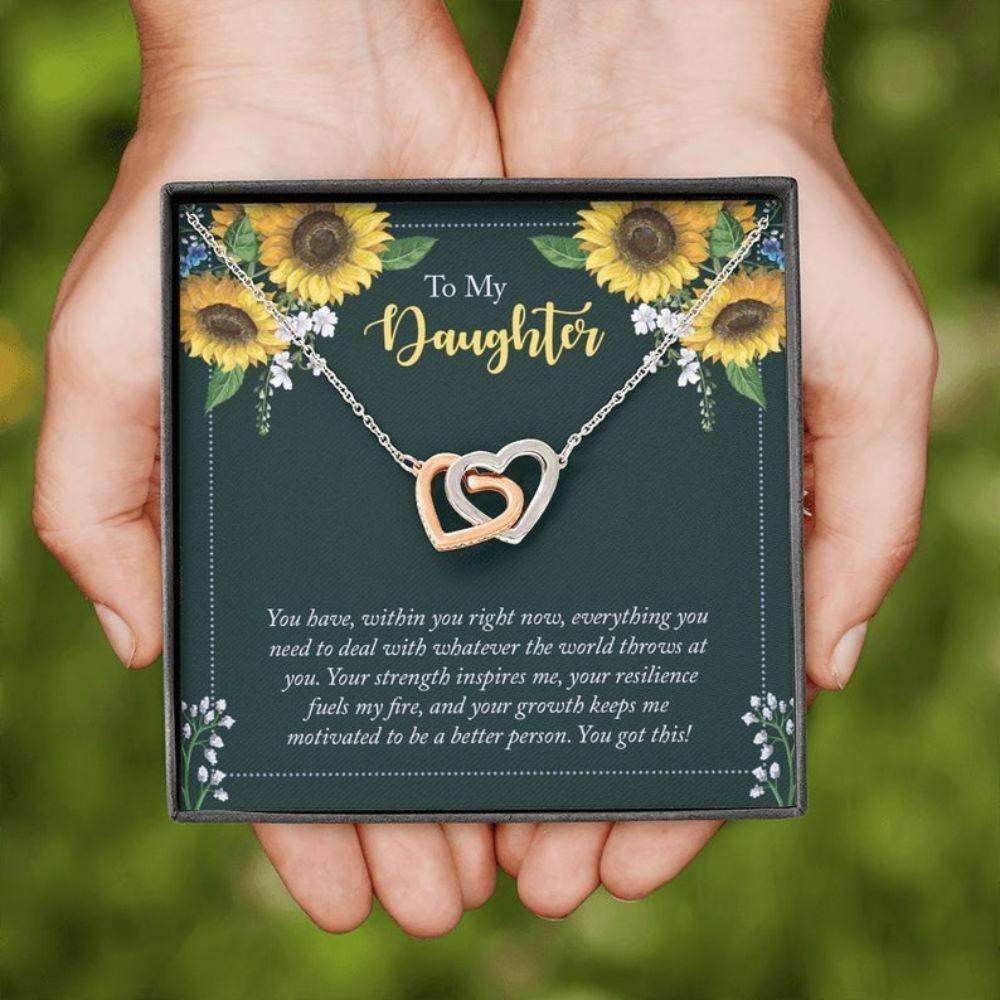 Daughter Necklace, Encouragement Gift For Daughter From Parents, Gift For Her On Graduation, Birthday Daughter Gift Dughter's Day Rakva