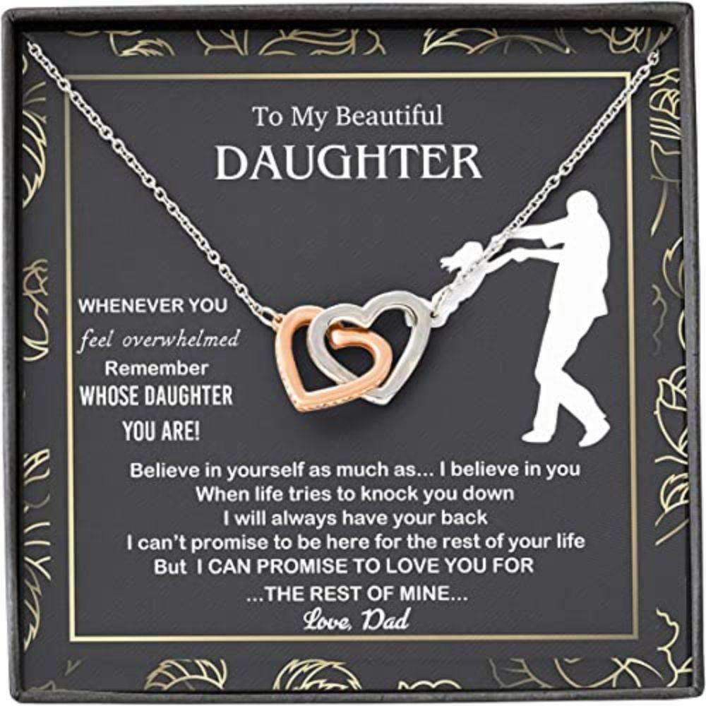 Daughter Necklace, Father Daughter Necklace, Dad Gifts, Beautiful Overwhelmed Remember Believe Promise Necklace Dughter's Day Rakva