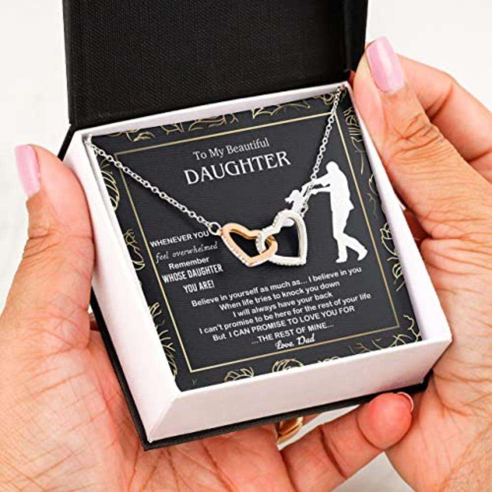 Daughter Necklace, Father Daughter Necklace, Dad Gifts, Beautiful Overwhelmed Remember Believe Promise Necklace Dughter's Day Rakva