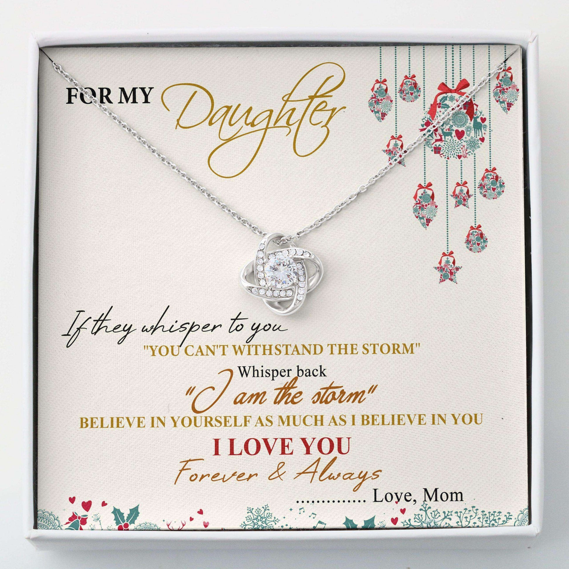 Daughter Necklace, For My Daughter “ Love Knots Necklace Dughter's Day Rakva