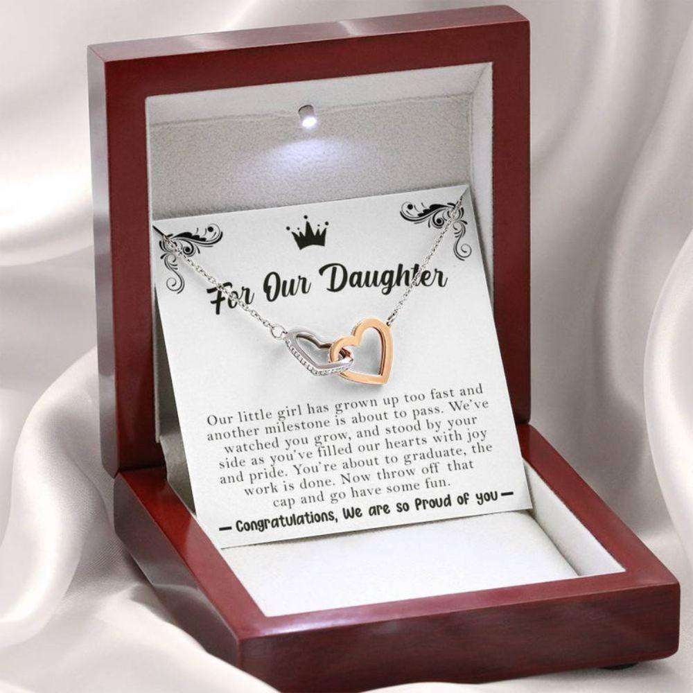 Daughter Necklace, For Our Daughter, We Are Proud Of You Graduation Necklace, Gift For Daughter Dughter's Day Rakva