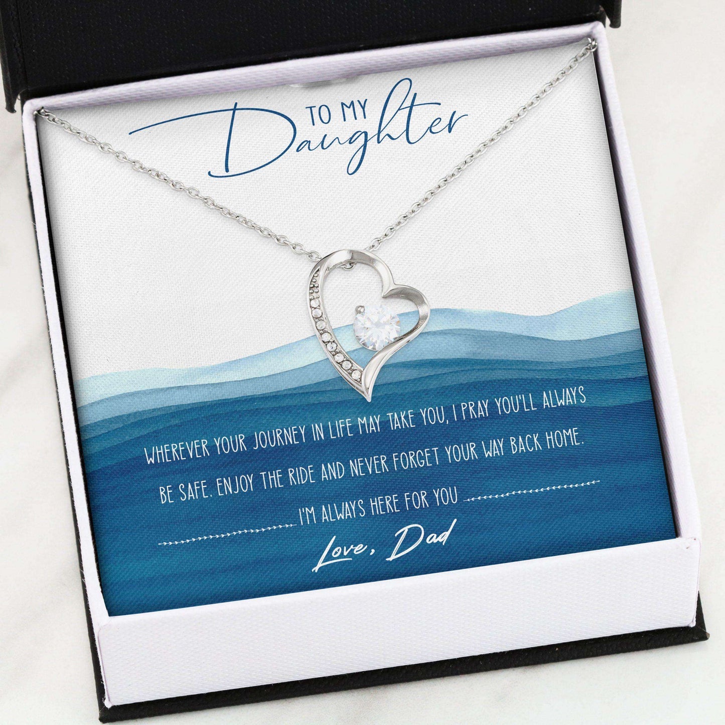 Daughter Necklace, Forever Love Necklace “ Dad To Daughter Necklace Gifts V3 Dughter's Day Rakva