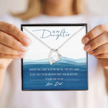 Daughter Necklace, Forever Love Necklace “ Dad To Daughter Necklace Gifts V3 Dughter's Day Rakva