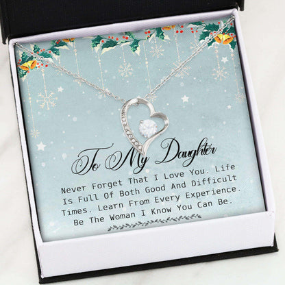 Daughter Necklace, Forever Love Necklace “ To My Daughter Christmas Necklace Gifts Dughter's Day Rakva