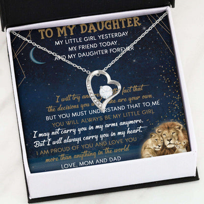 Daughter Necklace, Forever Love Necklace “ To My Daughter Necklace From Mom And Dad Dughter's Day Rakva