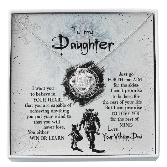 Daughter Necklace From Dad With Box And Message Card, Viking Shieldmaiden, Gift For Women Girl On Birthday Valentines Christmas Custom Necklace Dughter's Day Rakva