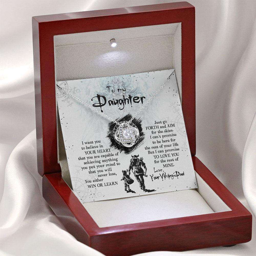 Daughter Necklace From Dad With Box And Message Card, Viking Shieldmaiden, Gift For Women Girl On Birthday Valentines Christmas Custom Necklace Dughter's Day Rakva